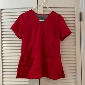 Red Greys Anatomy scrubs